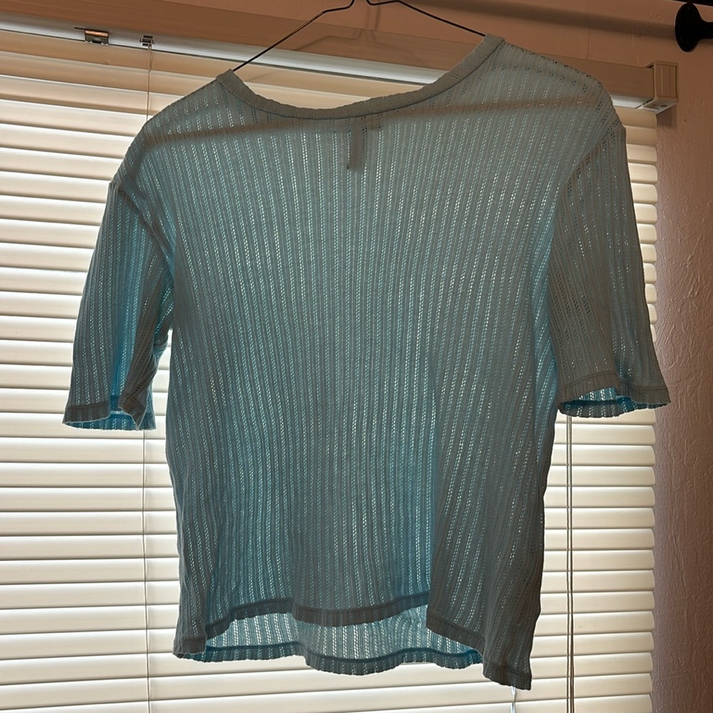 & Other Stories baby blue knit shirt